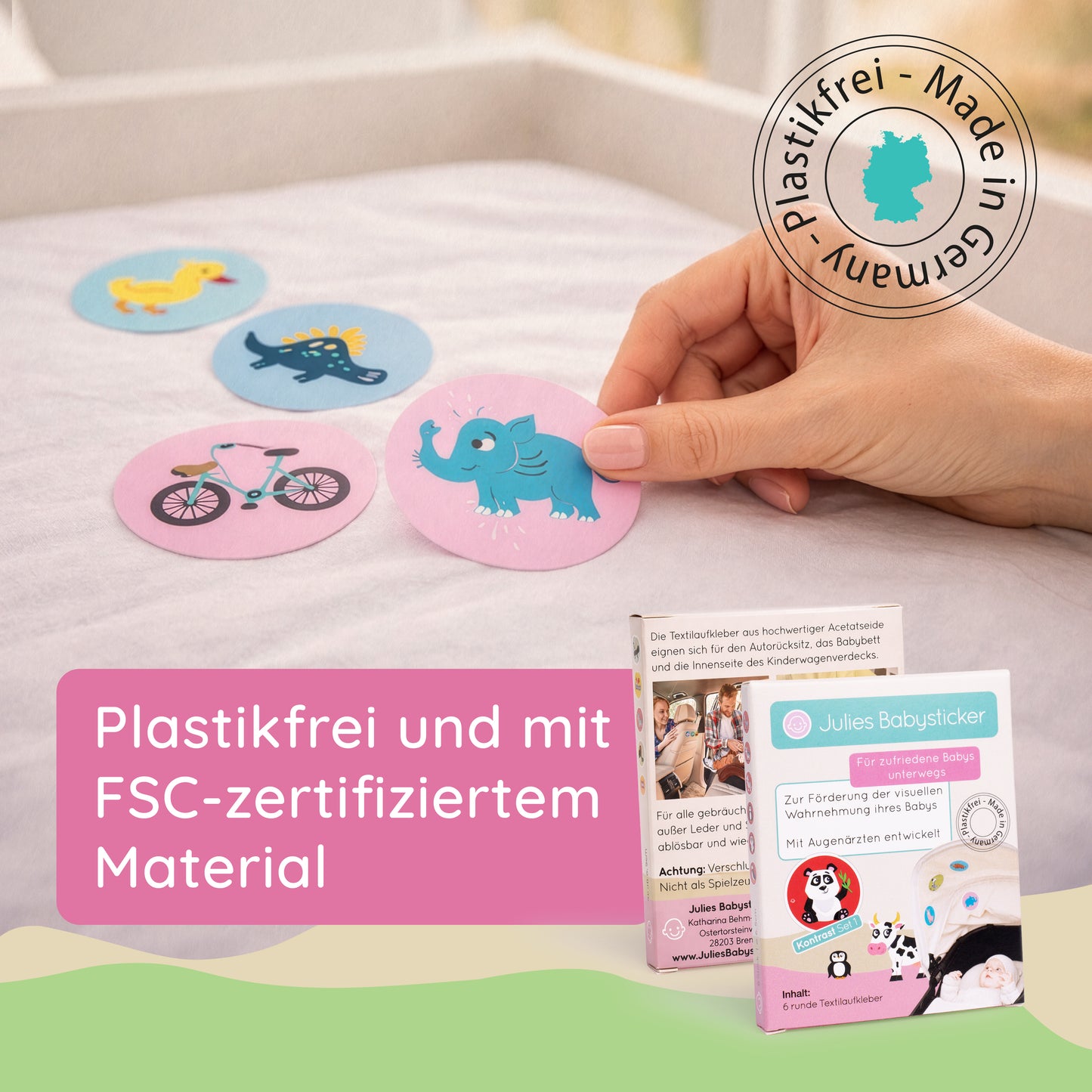 Kontrast Schwarz-Weiß Textilaufkleber Set – Hochwertige Stoffsticker | Schwarz-Weiß Designs | Wiederverwendbare Dekorative Aufkleber